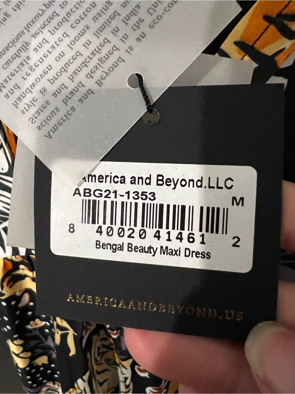 America & Beyond Bengal Beauty Maxi Dress NWT Medium Tiger Print Tropical Boho - Picture 4 of 6